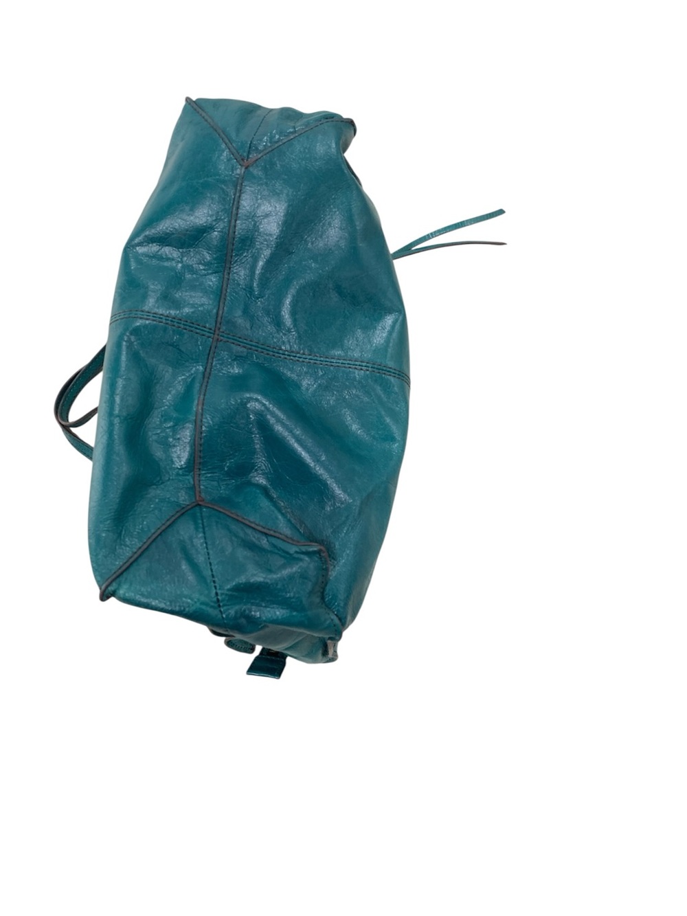 HOBO International Teal Leather Tote Shoulder Bag Slouchy Zip Top Boho - Picture 5 of 8